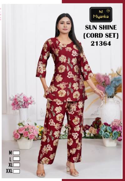 MIYANKA BY NAVKAR DESIGNER CO ORD SET WHOLESALER IN INDIA